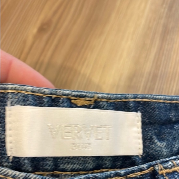 VERVET BY FLYING MONKEY Blue Straight Leg Jeans with Faded Distressing - Picture 2 of 8